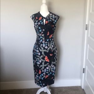Ted Baker London Floral Juxtapose Knot Midi Dress